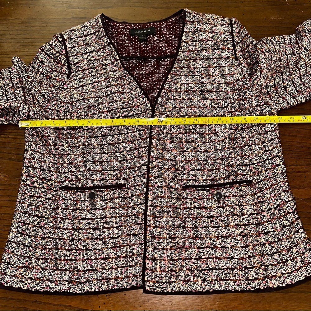 St John Textured knit Tweed Jacket multicolored 18 - Picture 3 of 8